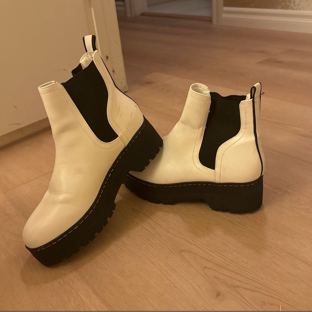 White knock off doc Martin boots